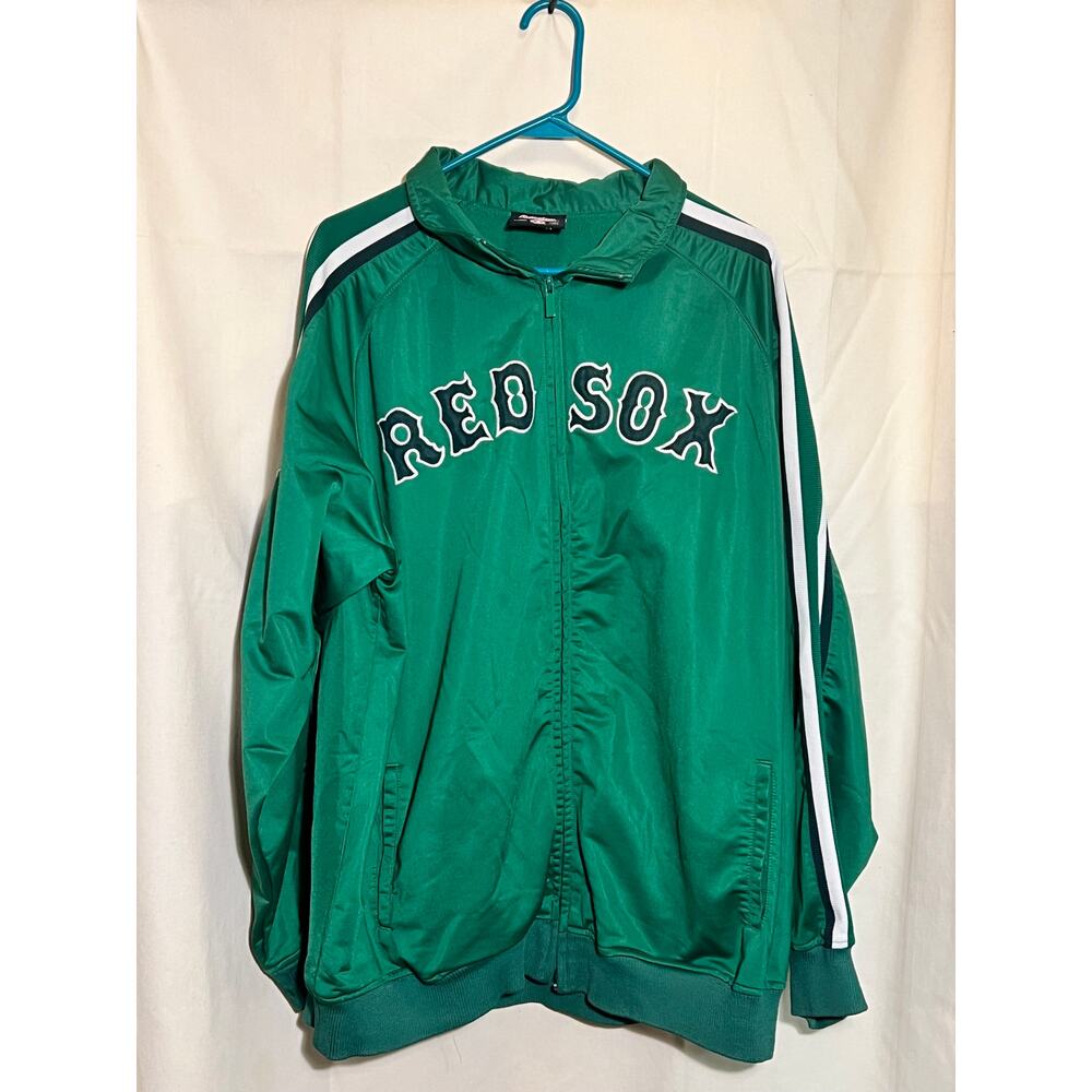 MLB Boston Red Socks Green Track Jacket w/ Shoulder Patch - Genuine Merchandise